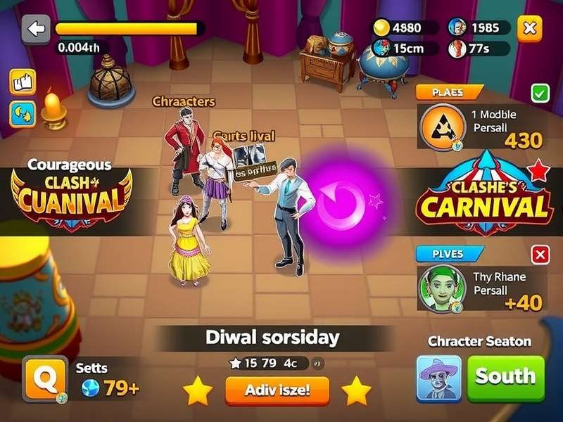 Courageous Clash Carnival gameplay screenshot showing character battles